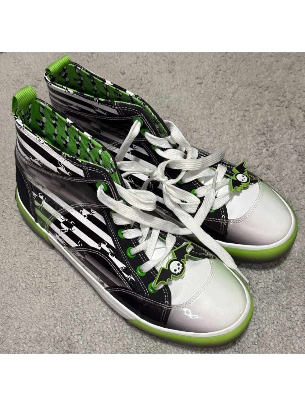 Beetlejuice High-top Sneakers Shoes Women’s Glow-In-The Dark Trendy 8.5